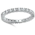 thumbnail image 4 of CHOOSE YOUR COLOR Eternity Stackable White CZ Wedding Ring .925 Sterling Silver Band Female Size 8, 4 of 4