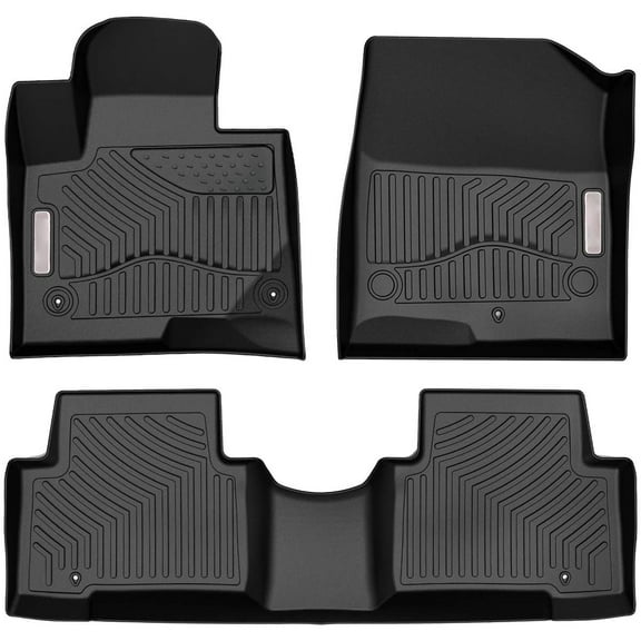 RVNI TPE Rubber Front and Rear 3 Pieces for 2013 2014 2015 2016 2017 2018 Hyundai Santa Fe Floor Mats Set, All-Weather Protection
