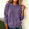 thumbnail image 2 of Axdhxbd Womens Sherpa Sweatshirts with Pocket Crew Neck Sweatshirt Loose Fit Long Sleeve Pullover Tops Warm Winter Fleece Sweatshirt for Daily Vacation S-2XL, 2 of 8
