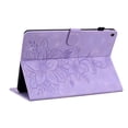 thumbnail image 3 of Case for Samsung Galaxy Tab A 10.1 2019 SM-T515/SM-T510, Flower Pattern PU Leather Multi-Angle Viewing Stand Shockproof Flip Case with Card Slot, Magnetic Clasp, Pencil Slot, Purple, 3 of 11