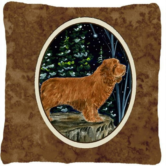 Carolines Treasures SS8174PW1414 Sussex Spaniel Coussin Décoratif en Tissu pour Intérieur et Extérieur