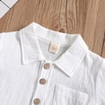 thumbnail image 4 of TOWED22 Baby Boy Summer Play Clothes Short Sleeve Letter Print Tee Elastic Waist Shorts Outfit 6 12 18 24 Months White,18-24 M, 4 of 7