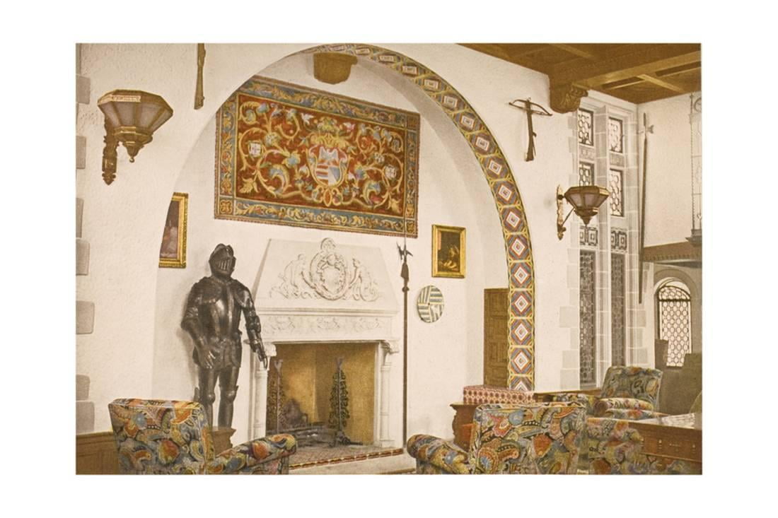 The Fireplace In The El Greco Smoking Room Aboard The R M S Carinthia Print Wall Art