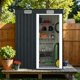 thumbnail image 3 of 5 x 3 FT Cobertizo de Almacenamiento Exterior con Puerta Simple,Ventanillas de Ventilación Blancas y Cerradura para Almacenamiento en Patio Jardín Trasero, 3 of 8