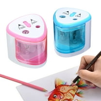 LEORX Blue Automatic Pencil Sharpener with Dual Holes for Heavy Duty Pencil Sharpening