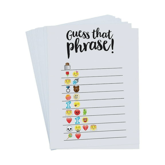 Bridal Emoji Guess The Phrase Game Cards - Toys - 25 Pieces
