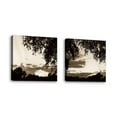 thumbnail image 1 of Set of 2 - Sunset Trees Sepia Sq II - Contemporary Fine Art Giclee on Canvas Gallery Wrap - wall décor - Art painting - 23 x 23 Inch - Ready to Hang, 1 of 2