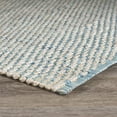 thumbnail image 5 of LR Home Blessy Eunice Bleach & Blue Transitional Checkered Jute Blend Area Rug, 9' x 12', 5 of 8