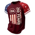 thumbnail image 4 of TIREOW Boys 250th Anniversary USA Shirts 4th of July Shirt American Patriotic Flag 2026 Tshirt 250 Years Birthday Patriotic Tops, 4 of 4