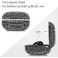 thumbnail image 2 of V-Moro Case for Samsung Galaxy Buds 2 / Buds Live/Buds Pro/Buds 2 Pro，Shockproof Cute TPU Diamond Protective Cover with Keychain Black, 2 of 7