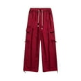 thumbnail image 2 of Styesk Men's Pants Men's Casual Outdoor Solid Color Elastic Waist Drawstring Pocket Workwear Pants, 2 of 4