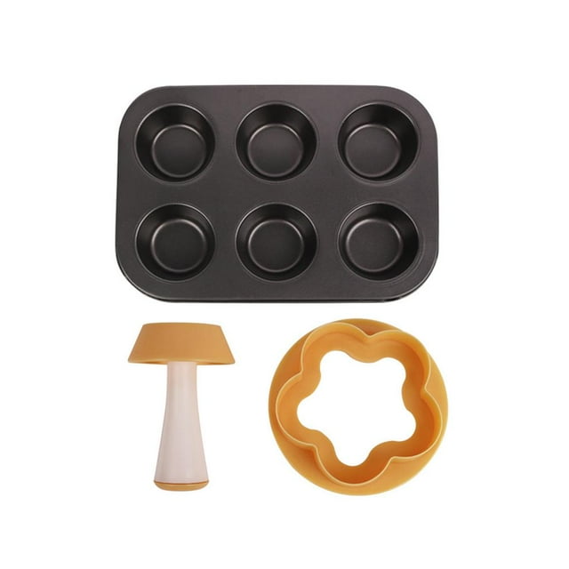 Yuarrent Cupcake Bakeware 6 Rejillas Molde de pastel de acero al carbono duradero Electrodomésticos Yuarrent HA014738-00