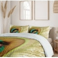 thumbnail image 6 of Ambesonne Colorful Duvet Cover Sets, Peacock Feather Eye, 2-Queen, Green Brown Turquoise, 6 of 7