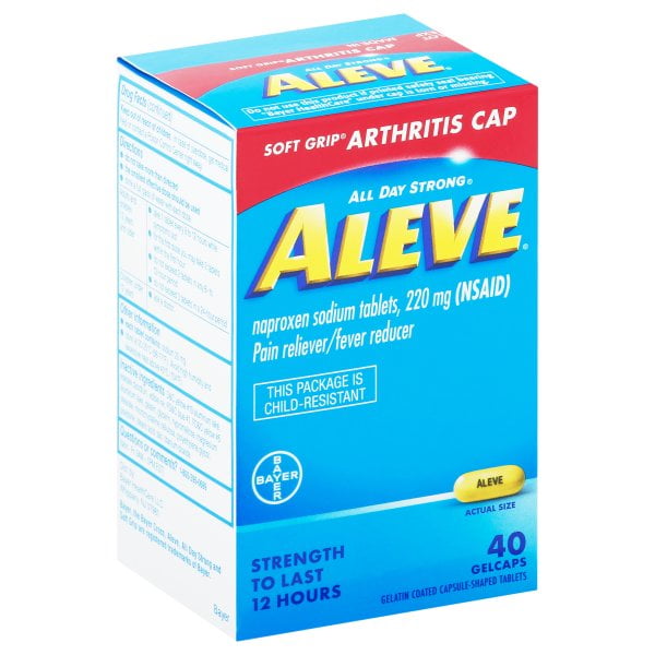 Aleve Soft Grip Arthritis Cap Gel Caps, Naproxen Sodium for Pain Relief 40 Count
