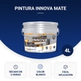 thumbnail image 2 of Pintura Vinil Acrílica Blanca Innova Mate 4L Adekon, 2 of 7