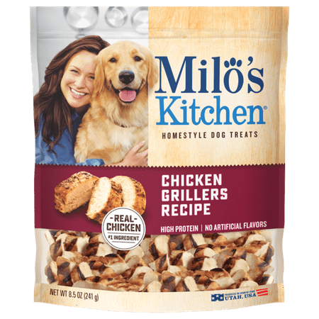 Milo's Kitchen Chicken Grillers Chicken Recipe With Natural Smoke Flavor Dog Treats,