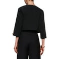 thumbnail image 3 of INSPIRE CHIC Women's Collarless Round Neck 3/4 Sleeve Open Front Cropped Bolero Blazer XL Black, 3 of 5