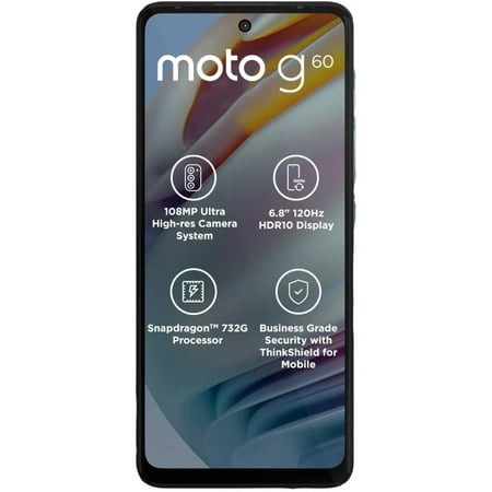Motorola Moto G60 128GB XT2135-2 VoLTE 6GB RAM Factory Unlocked Smartphone - Dynamic Gray