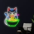 thumbnail image 2 of Handmadetneonsign Lucky Cat Eating Ramen Neon Sign, Japanese Ramen Neon Led Art Decor, Cat Wall Decor, 2 of 5