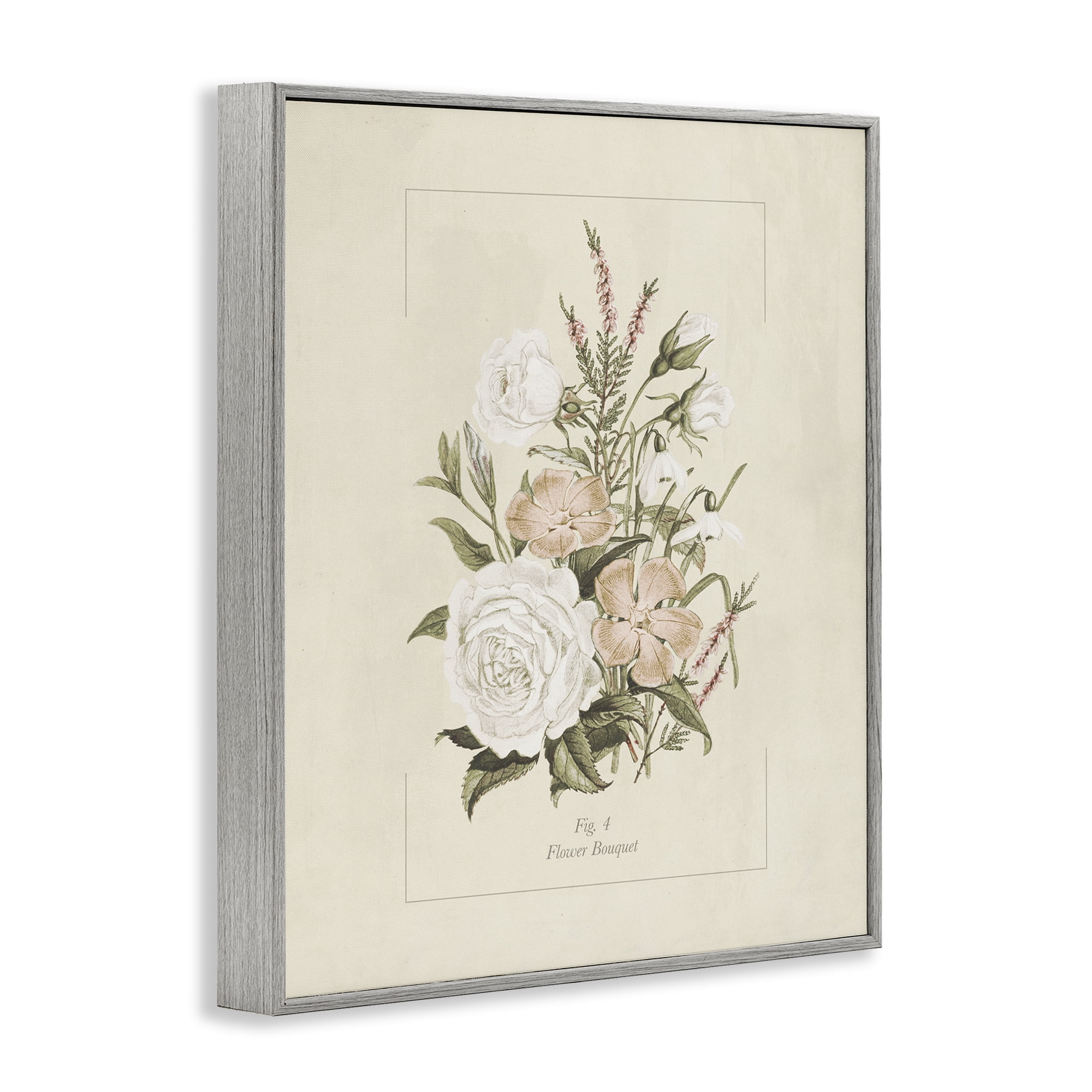 Stupell Industries Neutral & Soft Bouquet Study Gray Framed Giclee Art, design by Dan Meneely