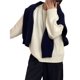 thumbnail image 3 of Suéteres de Cuello Redondo para Mujer, Larga, Holgados, Informales, para Otoño Crema Talla Única, 3 of 8