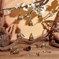 thumbnail image 4 of 8pcs Vintage Brass Hanging Bells Small Brass Bells for Crafts Tibetan Style Bell Charms Antique Bronze Retro Jingle Bells with Spring Hooks for Wind Chimes Housebreaking Doorbell, 4 of 5