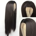 thumbnail image 2 of Luwigs Dark Brown Synthetic Lace Front Wig Long Straight Front Lace Wig with Baby Hair For Women 24 inches, 2 of 4