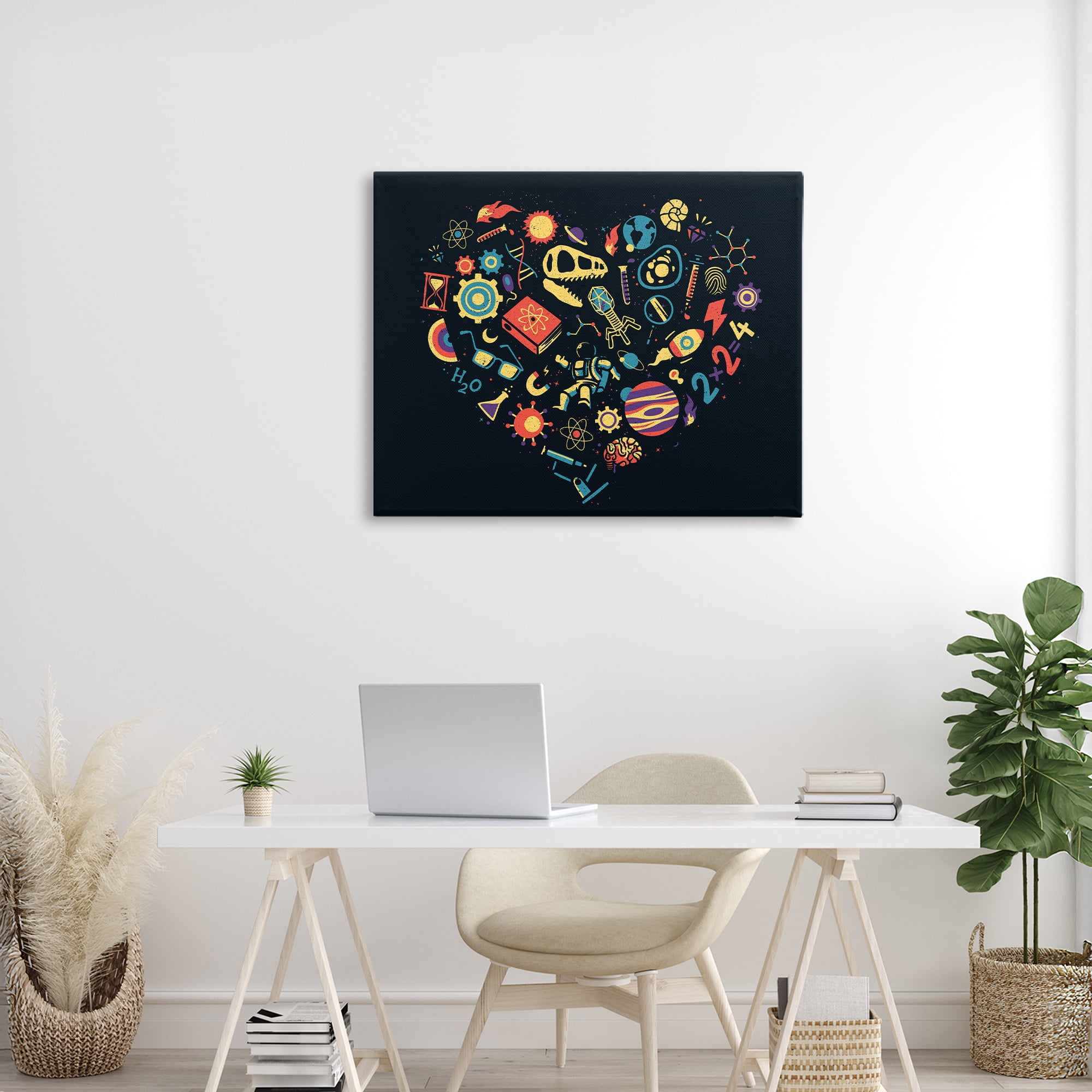 Stupell Industries Retro Science Heart Canvas Wall Art, design by Tobe Fonseca