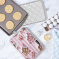 thumbnail image 5 of Yayeee Pot Holders Kitchen Heat Resistant with Pocket 7"x9.8" Cotton Oven Cooking Hot Pads, Pink Gingerbread Houses, 5 of 7