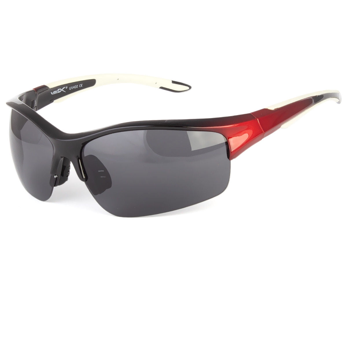 Vertex Half Frame Mens Mirrored Lens Wrap Around Sport Cycling Baseball