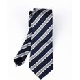 thumbnail image 4 of ORUYROP Cravate Formelle en Soie Jacquard Bleu Gris à Rayures Classiques pour Hommes, 4 of 5