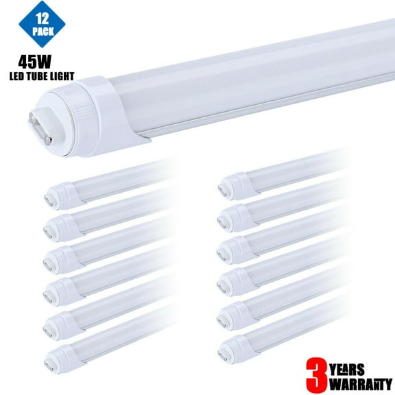 8FT F96T12 HO Bulb R17D 2 Pins LED Tube Light T8 8' LED Shop Garage Light 12pack
