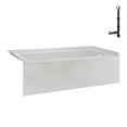 thumbnail image 4 of Streamline NAL-5460-WH 66 in. x 32 in. Acrylic Right-Hand Drain Alcove Bathtub in Glossy White With External Drain in Glossy White, 4 of 10