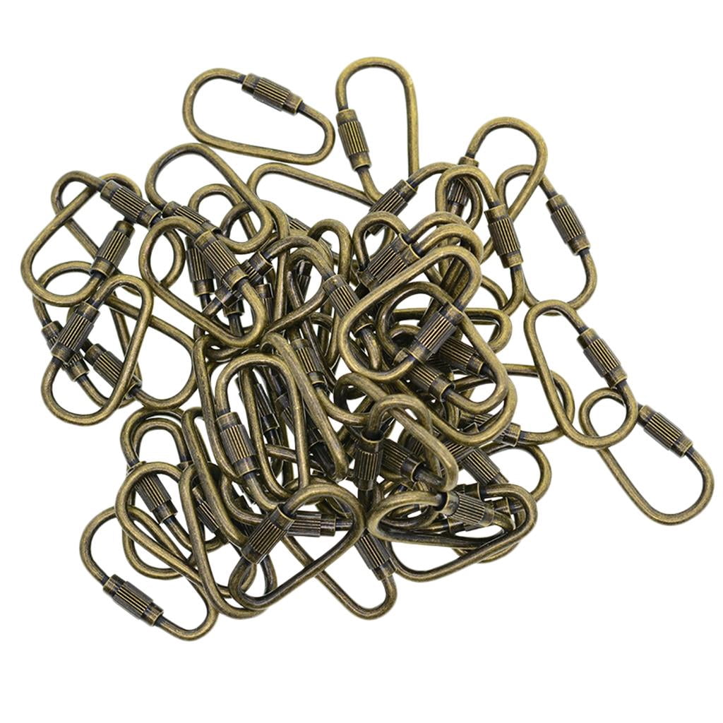 Milageto 50x Copper Screw Locking Clasp Key Chain Key Ring DIY Home Car Key Bag Craft