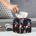 thumbnail image 6 of Gukieu Surfing Santa Print Leather Tissue Box, PVC Waterproof Velcro Opening and Closing Square Tissue Box Holder, Suitable for Home and Office Decoration, 6 of 7