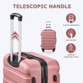 thumbnail image 4 of Gowill 4 Piece Luggage Sets,14/20 inch Hardside Lightweight ABS Carry-On Suitcase With Expandable Duffle Bag (Pink), 4 of 10