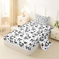 thumbnail image 2 of Castle Fairy Gothic Kawaii Coquette Skull Twin Sheets 3pcs,Cartoon Bow Heart Bedding,White Black,1 Fitted Sheet,1 Flat Sheet and 1 Pillowcase, 2 of 6