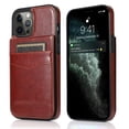 thumbnail image 4 of iPhone 12 Pro Max Case, Leather Wallet Case iPhone 12 Pro Max 6.7", PU Leather Case, Built in Stand Wallet Credit Card Holder Case 5 Card Slots Case For Apple iPhone 12 Pro Max, Brown, 4 of 11