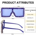 thumbnail image 1 of 2 pares de gafas de sol cuadradas de cristal de gran tamaño, parte superior plana, 1 of 1