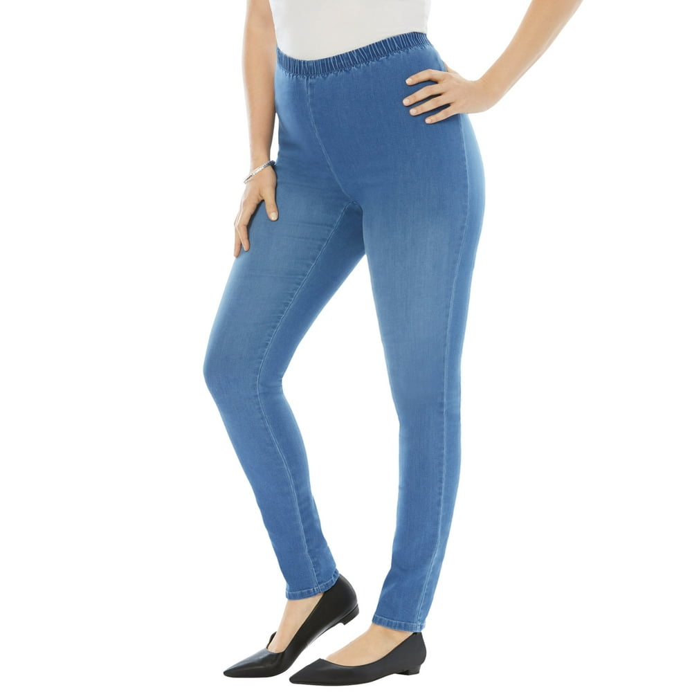 Roaman's Roamans Women's Plus Size Tall SkinnyLeg PullOn Stretch