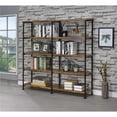 thumbnail image 1 of Benzara BM159420 Industrial Style Wood & Metal Open Bookcase, Brown, 1 of 3