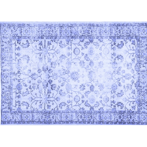 Ahgly Company Indoor Rectangle Abstract Blue Contemporary Area Rugs, 8' x 10'
