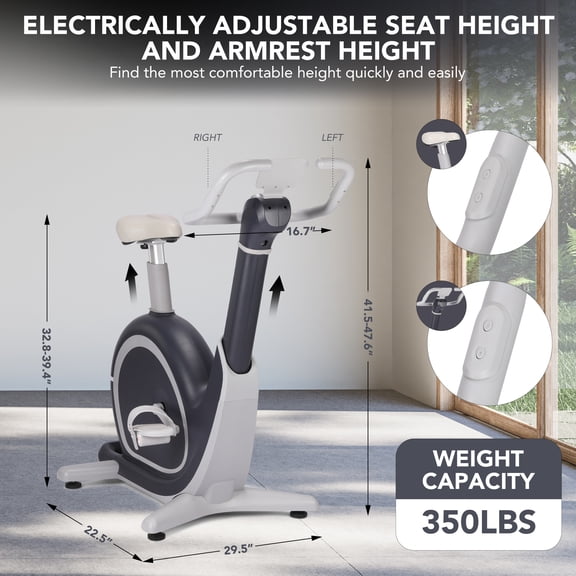 Smart Magnetic Resistance Exercise Bike for Home Gym – 36-Level Adjustable Resistance, 350 lbs Capacity, APP-Connected LED Console, Cushioned Seat, Ultra-Quiet Indoor Cycling Bike