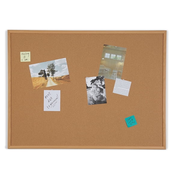 Staples Standard Durable Cork Bulletin Board Oak Frame 4' x 3' 2/Pack ST52462-CCVS