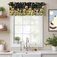 thumbnail image 2 of Summer Floral Valance Curtain Watercolor Sunflower Eucalyptus Leaves Letter Print Window Valances Rod Pocket Short Curtains Window Treatments for Kitchen Bedroom Bathroom Laundry 60" x 18", 2 of 9