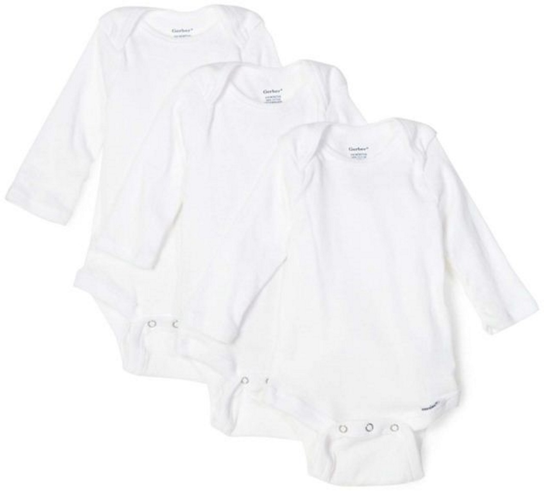 Gerber Unisex Baby 3 Pack Long Sleeve Onesies Bodysuit