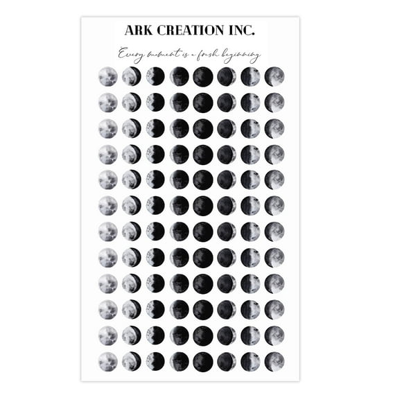 ARK Creation 96 Mini Autocollants de Phases de Lune - Autocollants Réalistes de Phases de Lune - Autocollants de Suivi Lunaire