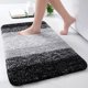 thumbnail image 1 of Alfombras de baño de microfibra, suaves y absorbentes, de felpa gruesa, lavables a máquina, alfombrillas de baño secas para baño, 24.0 x 16.0 in, color negro, 1 of 5