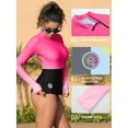 thumbnail image 5 of Alove Womens Long Sleeve UPF 50+ Rash Guard Top with Thumb Hole Swim Shirts Gradient Color Block Swim Tops with Shoulder Zipper, 5 of 8