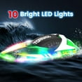 thumbnail image 6 of JoyStone RC Boat for Pools and Lakes, 2.4G 15+ MPH Fast Remote Control Boat with LED Lights, Racing Boats for Kids & Adults with 2 Rechargeable Battery, Gifts for Boys Girls (Green), 6 of 11